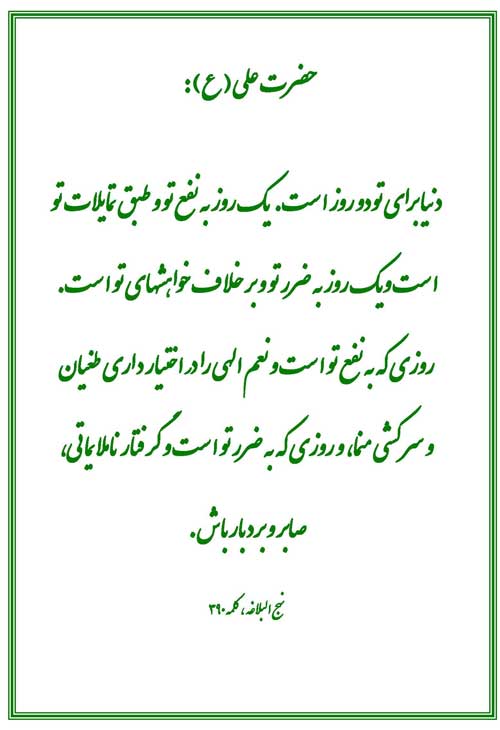 نمایه رهنمود امام علی سلام الله علیه