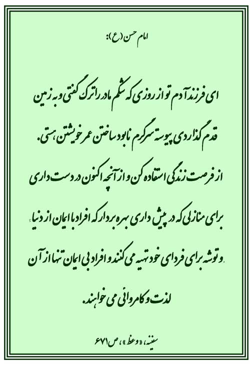 نمایه رهنمود امام حسن مجتبی سلام الله علیه