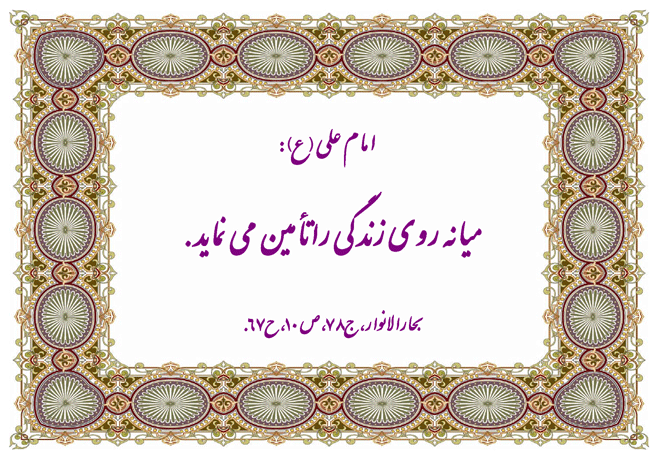 نظریه و رهنمود امام علی سلام الله علیه در رابطه با میانه روی و تأمین زندگی