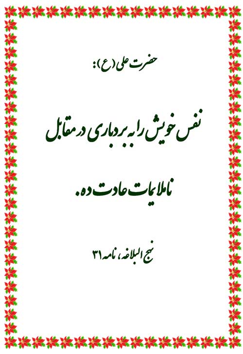 نمایه نظریه و رهنمود حضرت امام علی سلام الله علیه در رابطه با نفس و بردباری